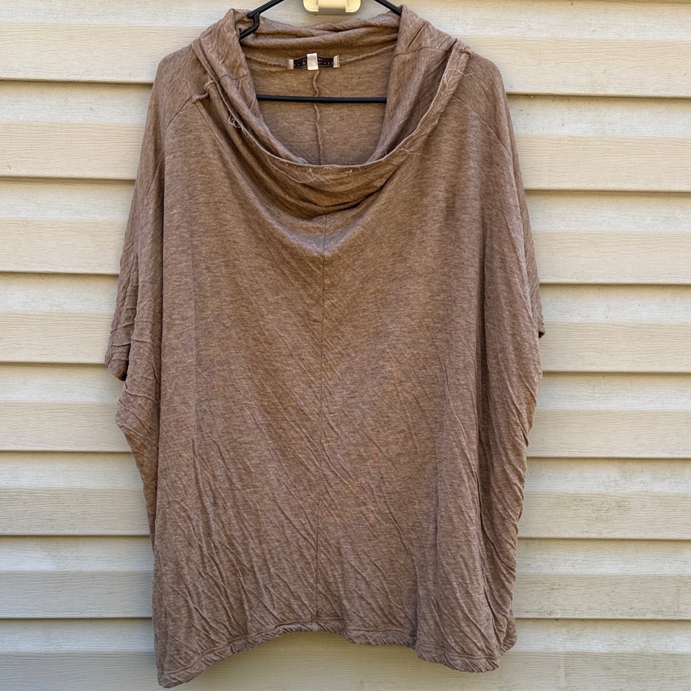 Bryn Walker | Oversized Brown Lyocell Short Sleeve Top size Medium